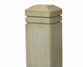 1.25M x 82 x 82mm Redwood Chamfered Decking Post Newel