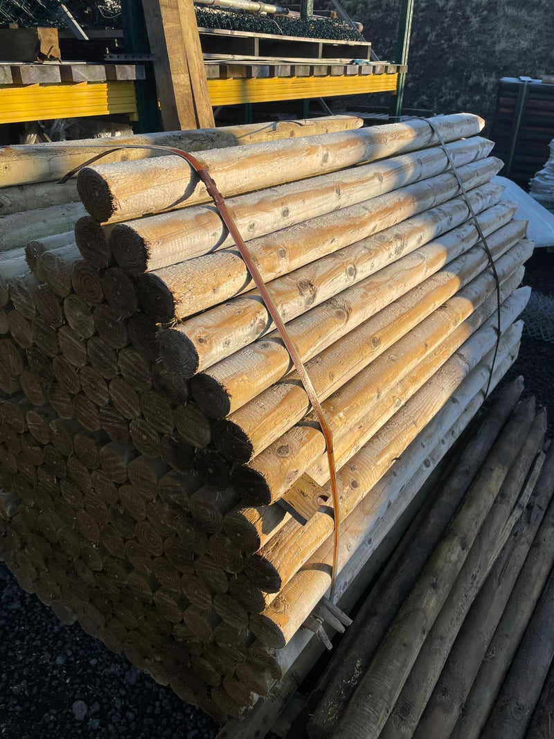1.65m x 73mm machine round pointed uc4 treated PERMAPOST